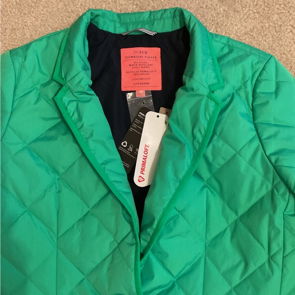 J. Crew Green Signature Water-Repellent Puffer Primaloft Lightweight Recycled XL - Picture 8 of 16